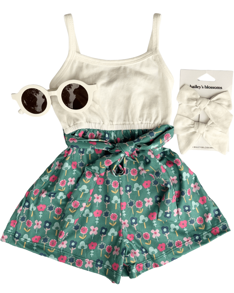 Betty Camisole Romper - Garden Party