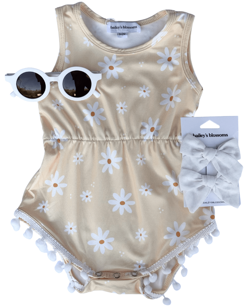 Dillon Pom Pom Romper - Buttercup Daisy