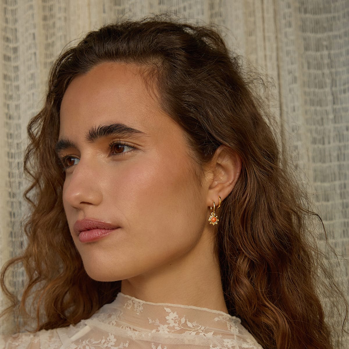 Healing Stone Charm Earrings 18ct Gold Plate