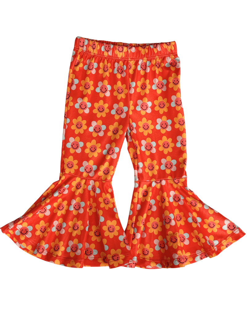 Keely Exaggerated Bell Bottoms - Flower Power