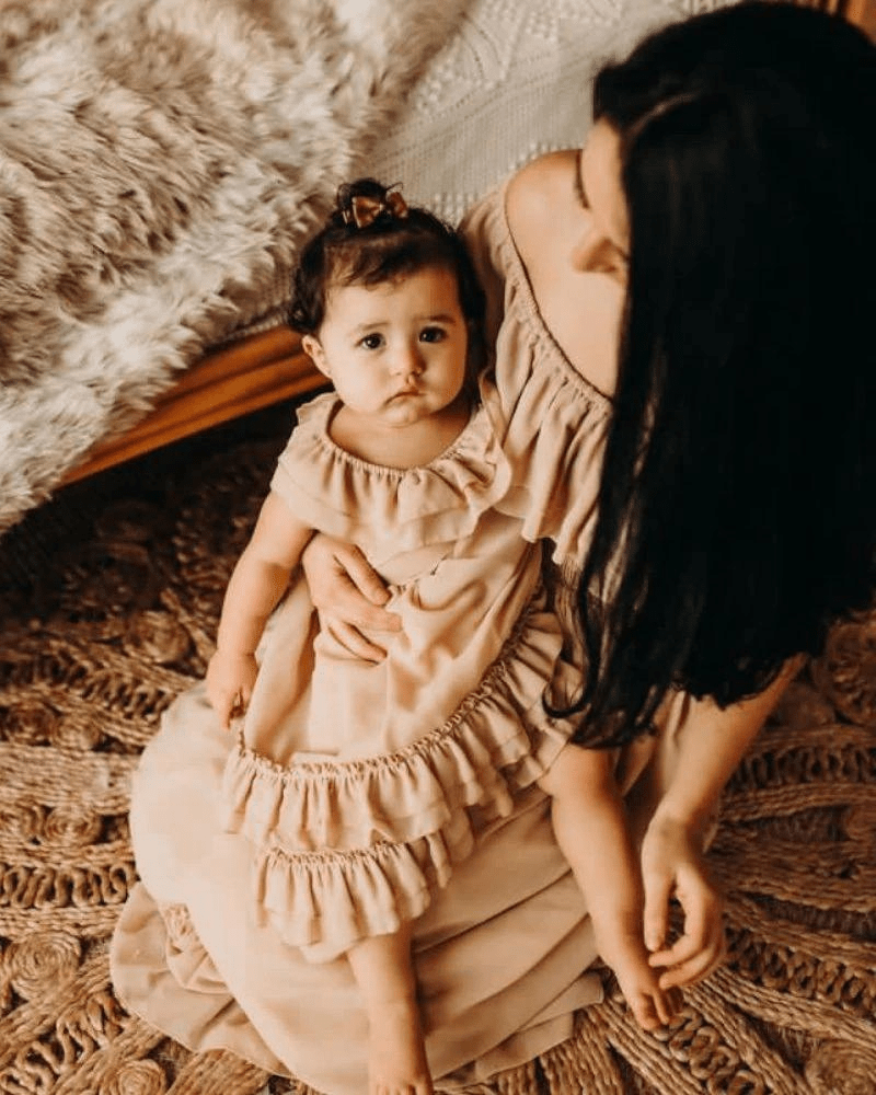 Nellie Ruffle Maxi Dress - Champagne