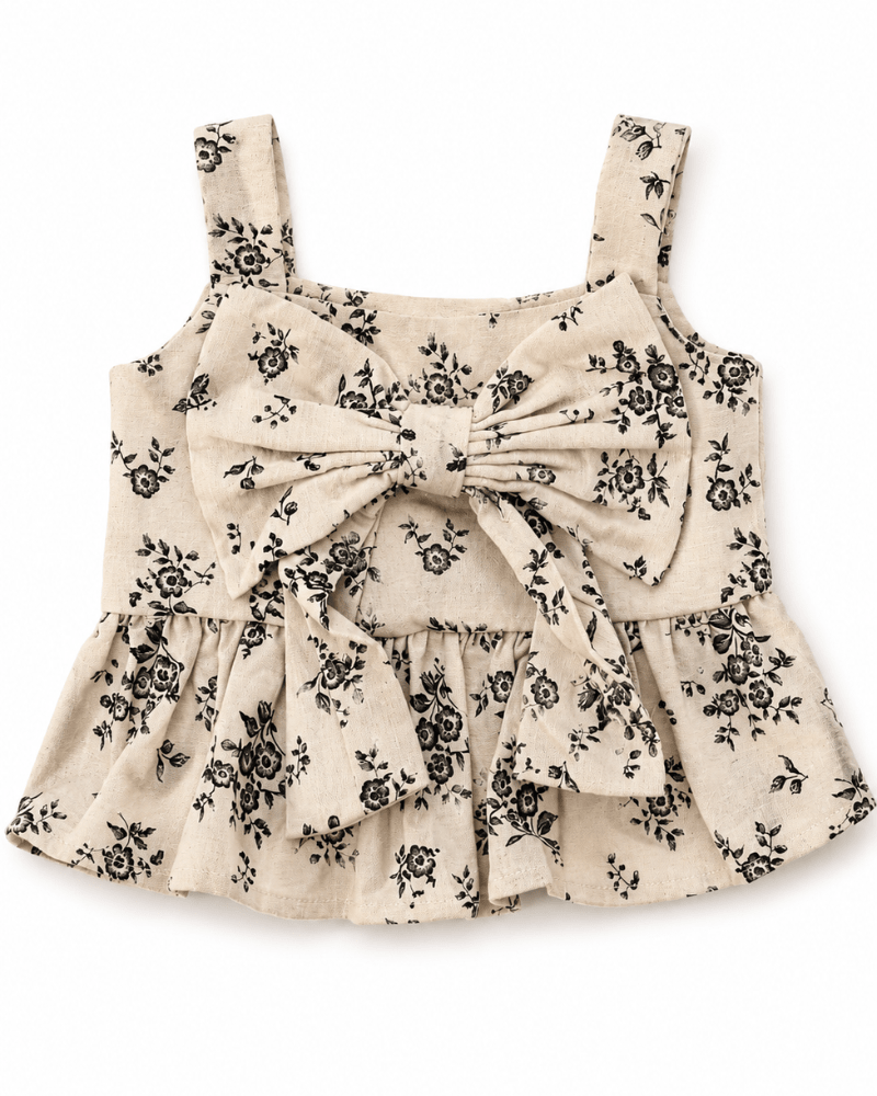 Tilly Bow Front Top - Sepia Garden