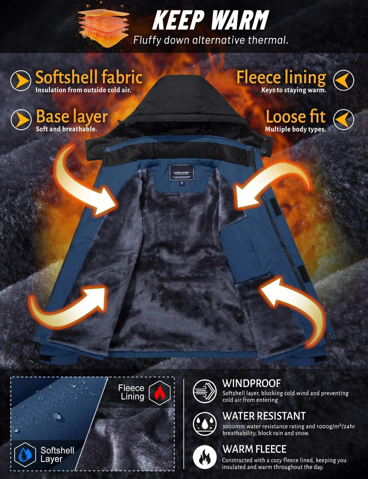 💝 Bestseller – Men’s Fleece-Lined Outdoor Jacket | Cozy Warmth for Cold Days
