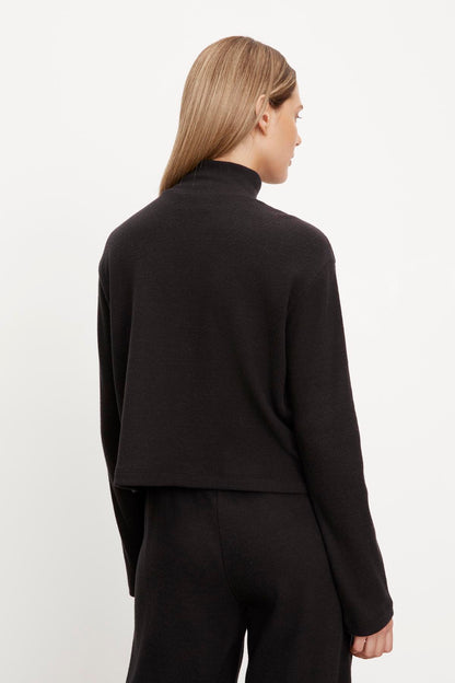 ALEC BRUSHED RIB MOCK NECK TOP