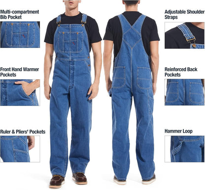 🔥 Limited-Time Deal – Men’s Denim Bib Overalls | Adjustable Straps & Utility Pockets