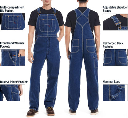 🔥 Limited-Time Deal – Men’s Denim Bib Overalls | Adjustable Straps & Utility Pockets