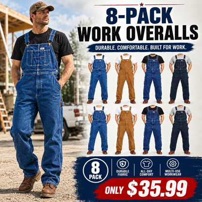 🔥 Limited-Time Deal – Men’s Denim Bib Overalls | Adjustable Straps & Utility Pockets