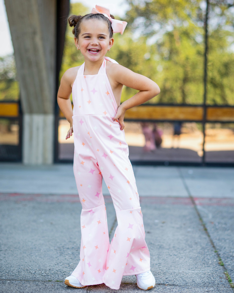 Andi Pleated Bell Bottom Jumpsuit - Stardust