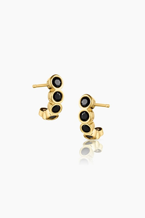 ASTRID BLACK HOOP EARRINGS BY THATCH