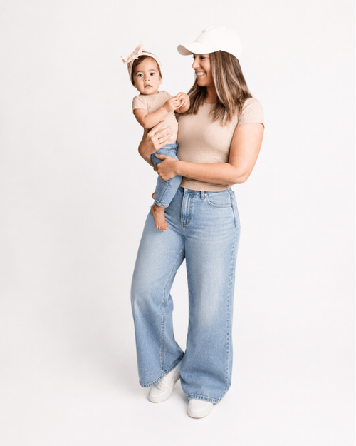 Ava Ribbed Tee - Desert Dune
