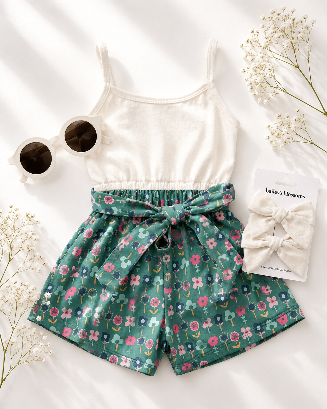 Betty Camisole Romper - Garden Party