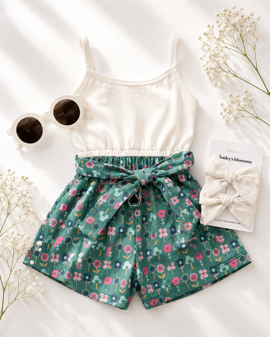 Betty Camisole Romper - Garden Party