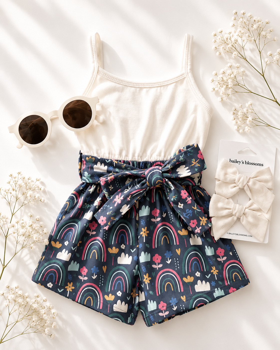 Betty Camisole Romper - Over the Rainbow