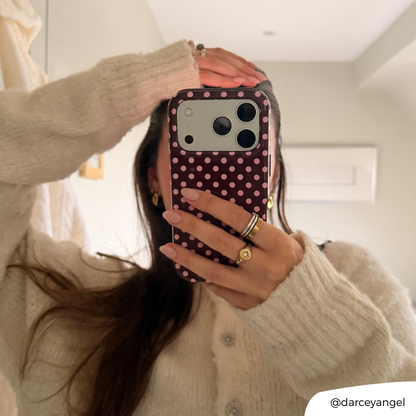 Tough Phone Case - Brown Polka Dot