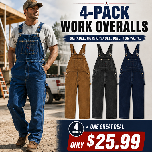 🔥 Limited-Time Deal – Men’s Denim Bib Overalls | Adjustable Straps & Utility Pockets