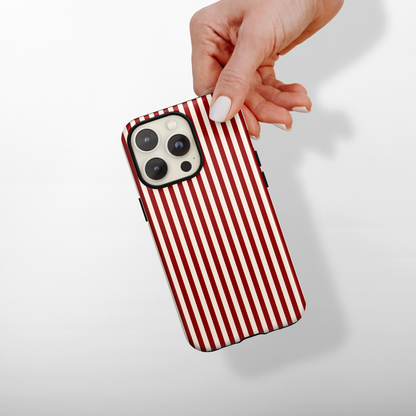 Tough Phone Case - Cherry Red Stripes