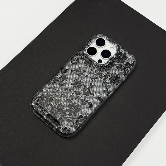 Clear Phone Case - Black Lace