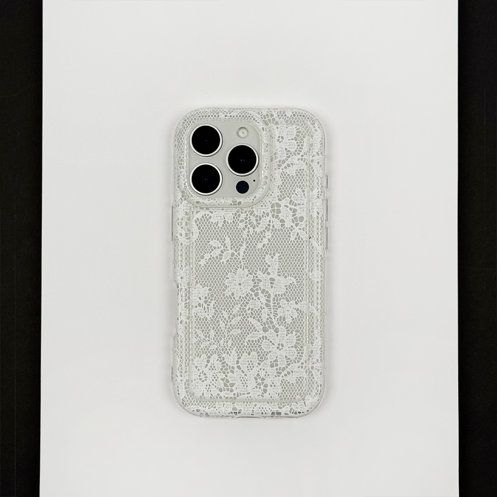 Clear Phone Case - White Lace
