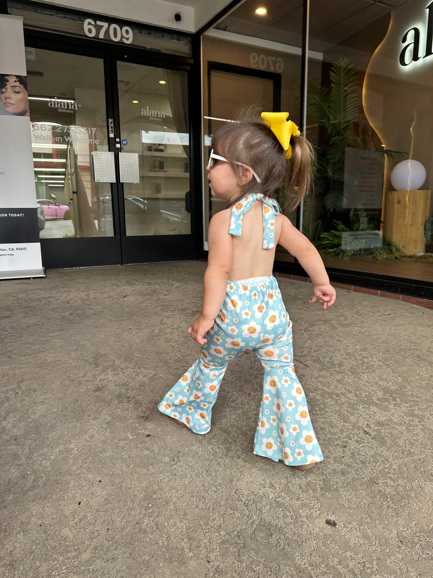 Andi Pleated Bell Bottom Jumpsuit - Happy Daisy