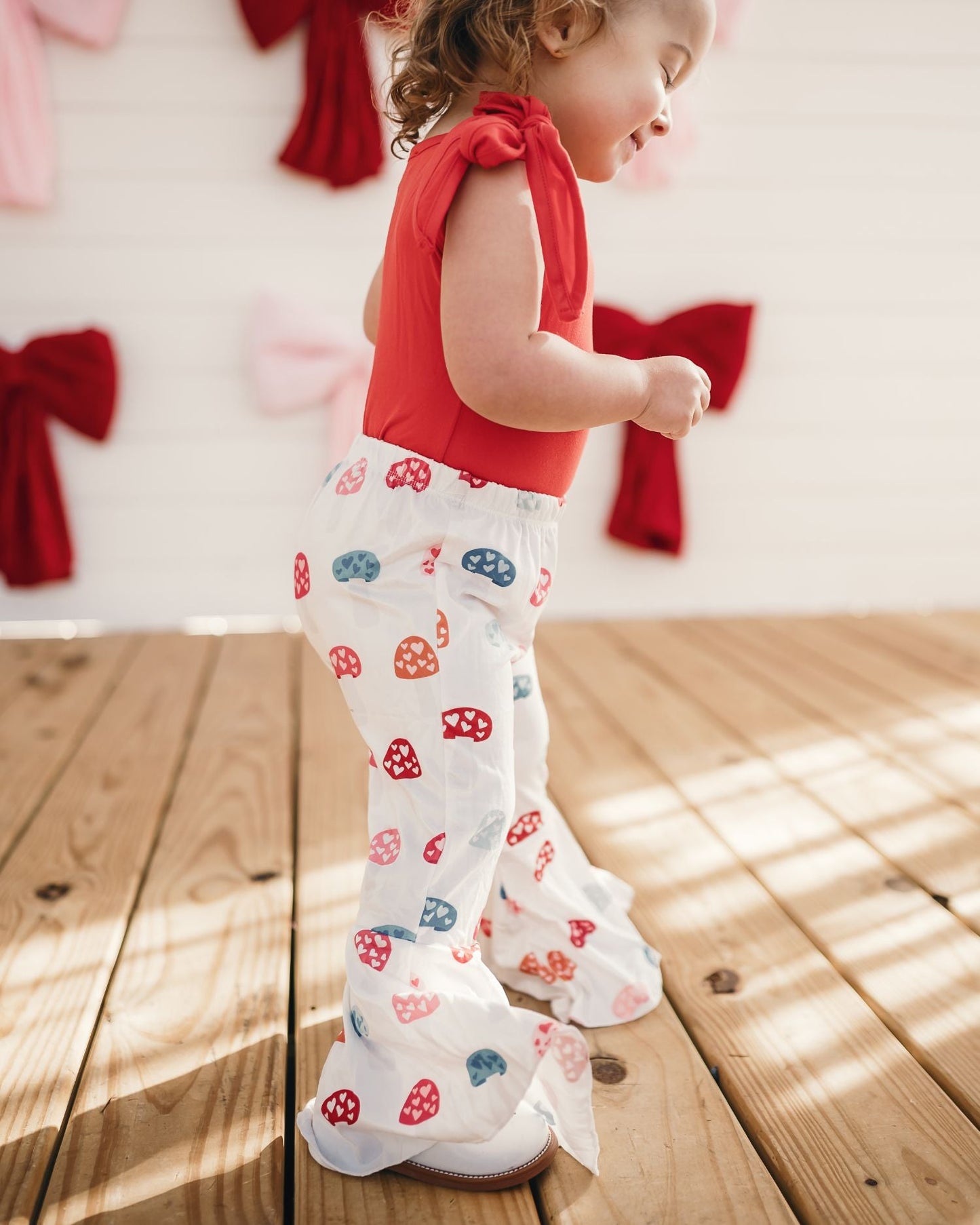 Lina Pleated Bell Bottoms - Toadstools