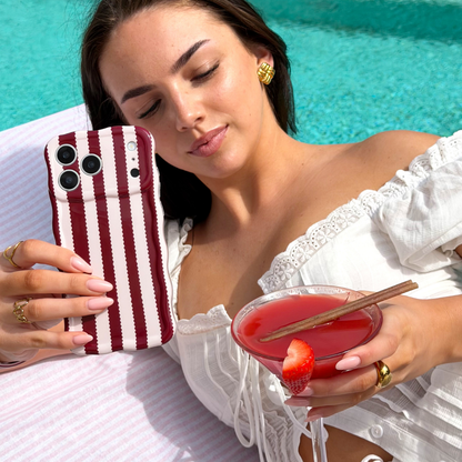 Wavy Phone Case - Blushberry Scallop Stripes