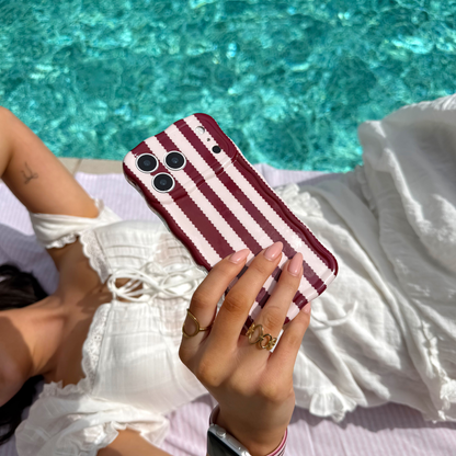 Wavy Phone Case - Blushberry Scallop Stripes
