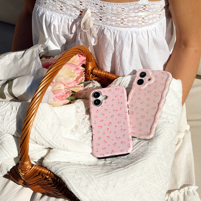Wavy Phone Case - Ditsy Floral Pink
