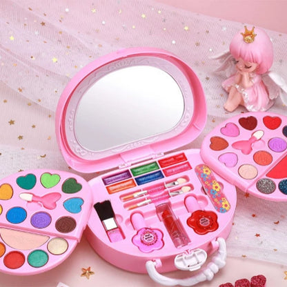 Kids Washable Makeup Toy Set with Portable Pink Handbag – Fun & Creative Pretend Play