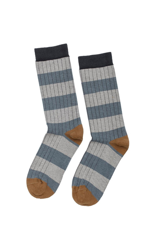 STRIPED RIB CREW SOCK BY LITTLE RIVER SOCK MILL