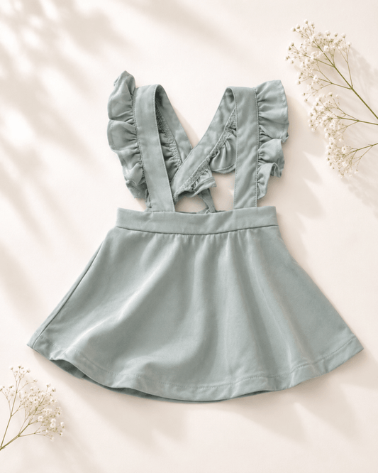 Addy Ruffle Suspender Skirt - Aqua