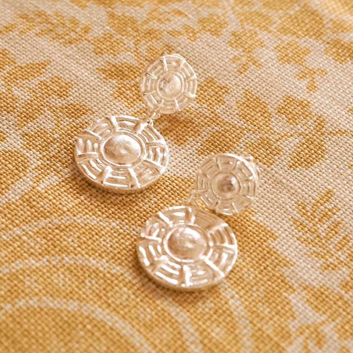 Apollo Double Drop Earrings Silver Plate