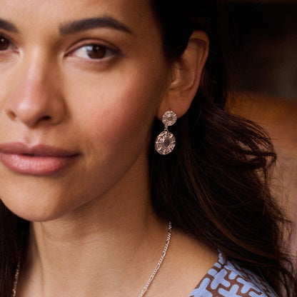 Apollo Double Drop Earrings Silver Plate