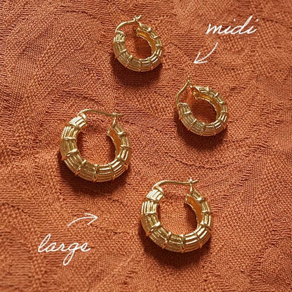 Apollo Hoop Earrings 18ct Gold Plate