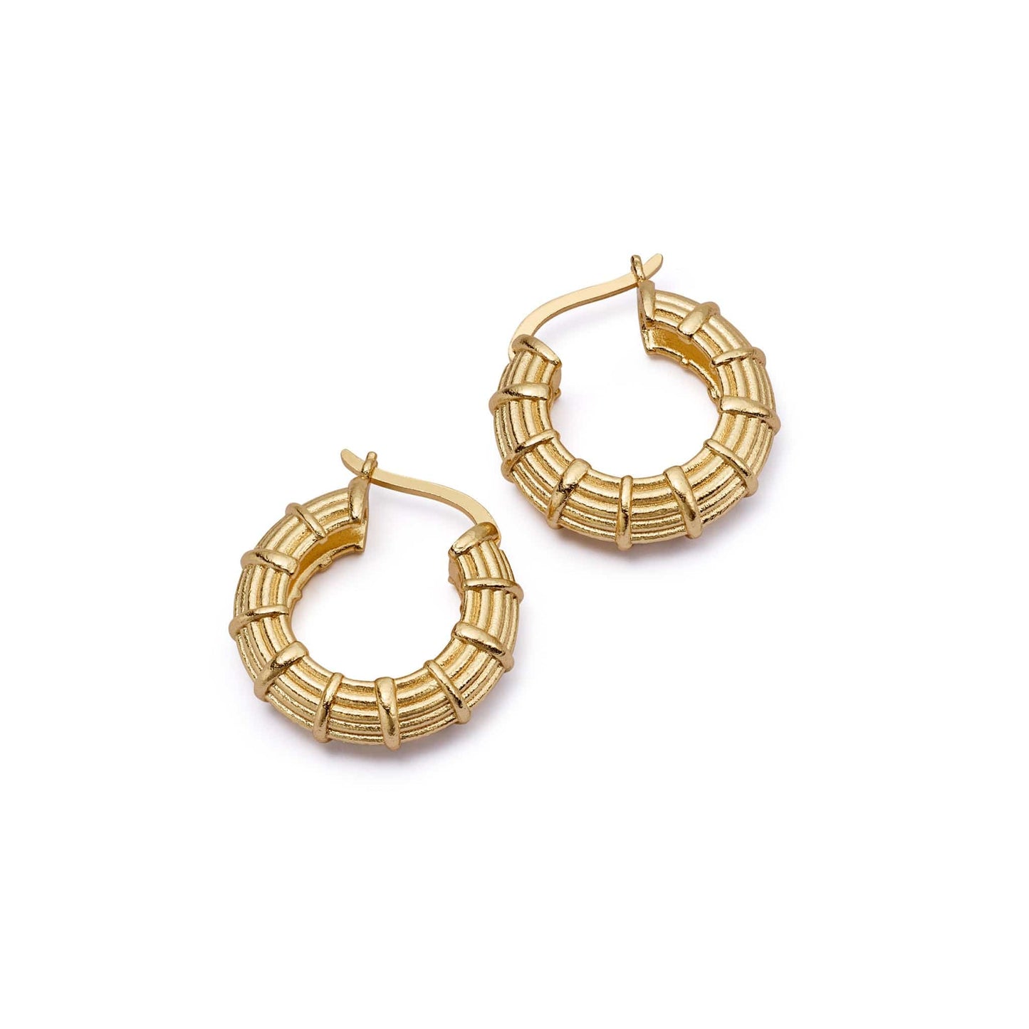 Apollo Midi Hoops 18ct Gold Plate