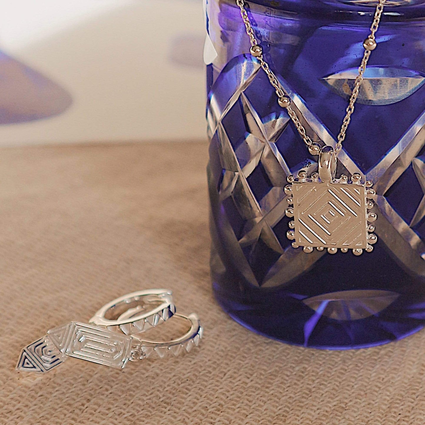 Artisan Square Necklace Sterling Silver