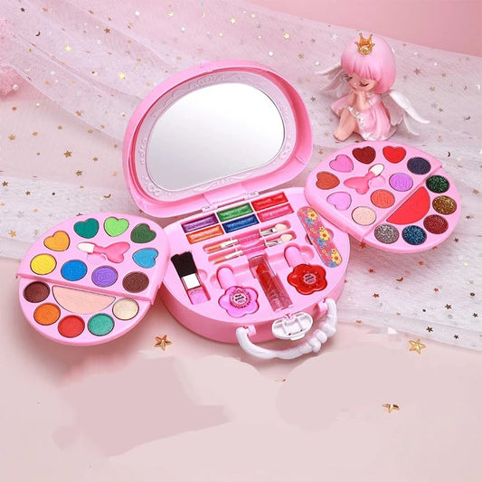 Kids Washable Makeup Toy Set with Portable Pink Handbag – Fun & Creative Pretend Play