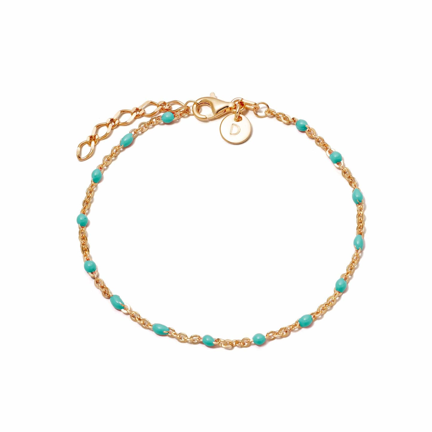 Enamel Beaded Bracelet 18ct Gold Plate