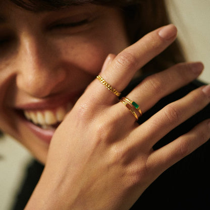 Beloved Fine Citrine Band Ring 18ct Gold Plate