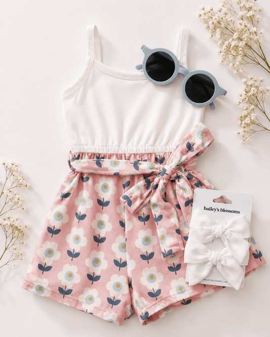 Betty Camisole Romper - Floral Rose