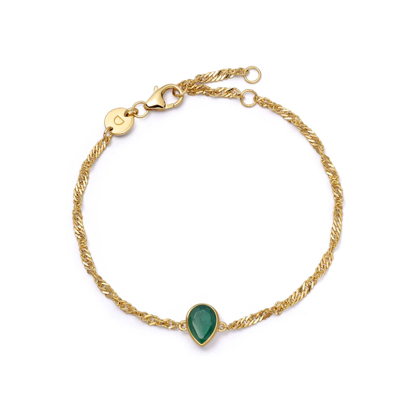 Birthstone Charm Bracelet 18ct Gold Plate
