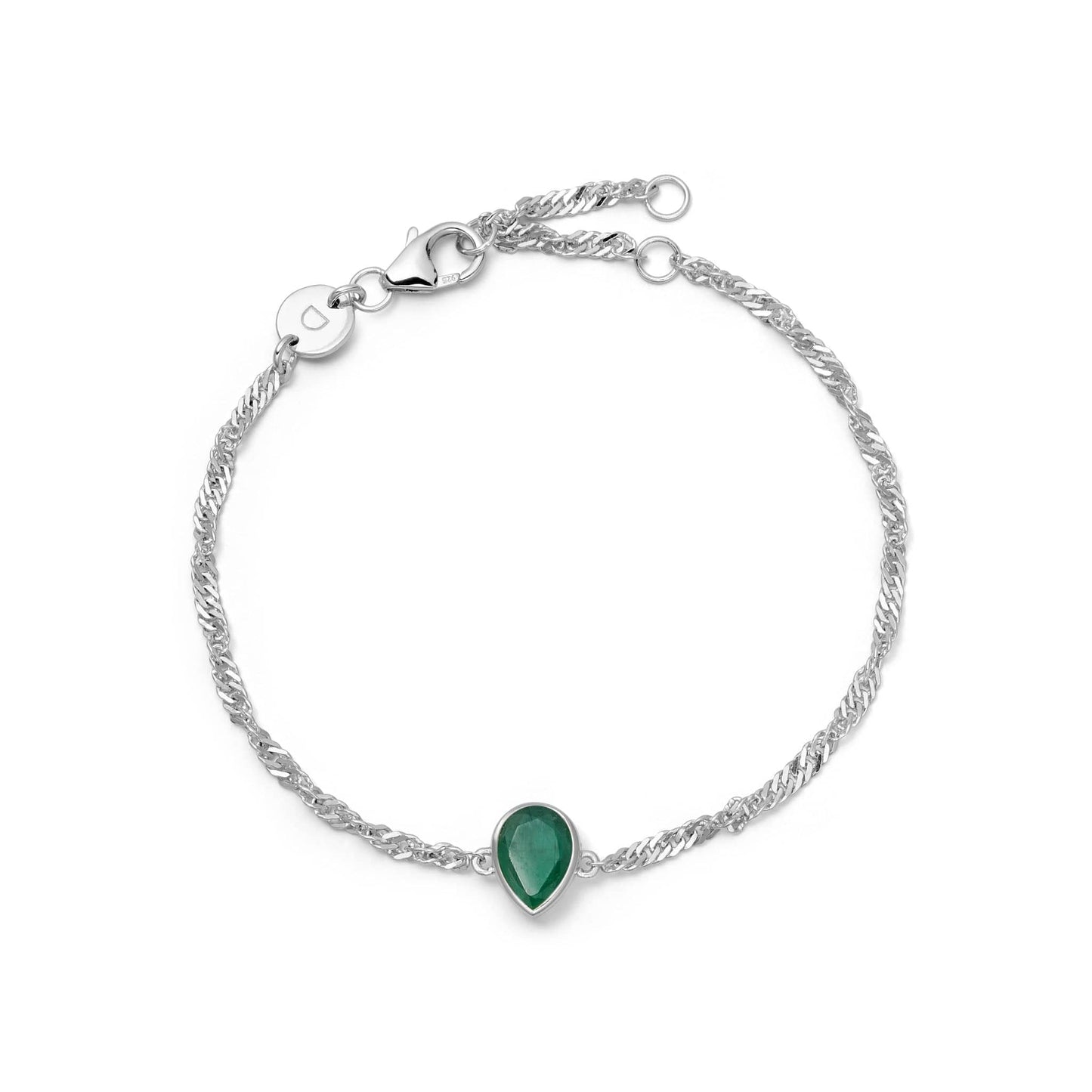Birthstone Charm Bracelet Sterling Silver