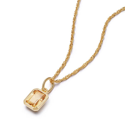 Birthstone Charm Necklace 18ct Gold Plate