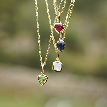Birthstone Charm Necklace 18ct Gold Plate