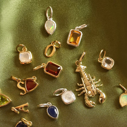 Birthstone Charm Necklace 18ct Gold Plate