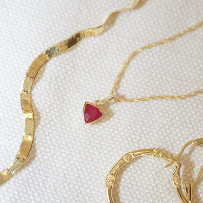 Birthstone Charm Necklace 18ct Gold Plate