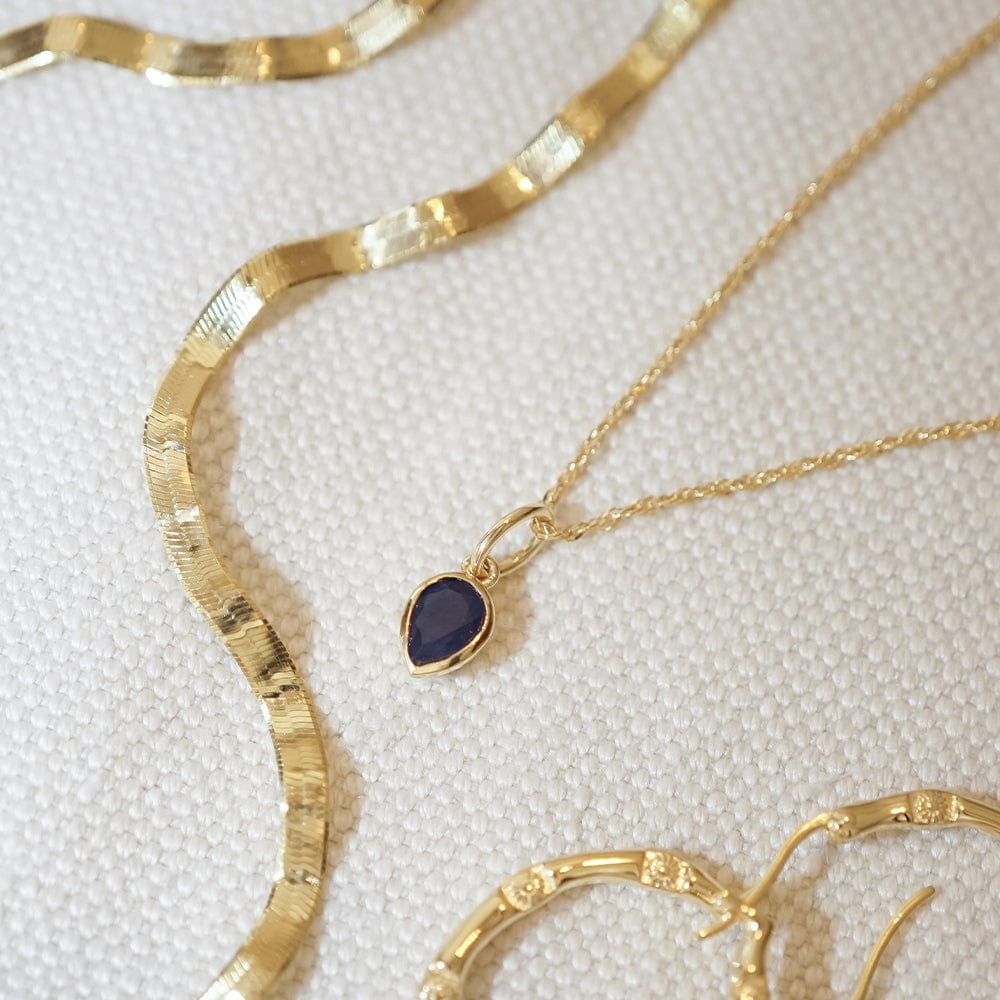 Birthstone Charm Necklace 18ct Gold Plate