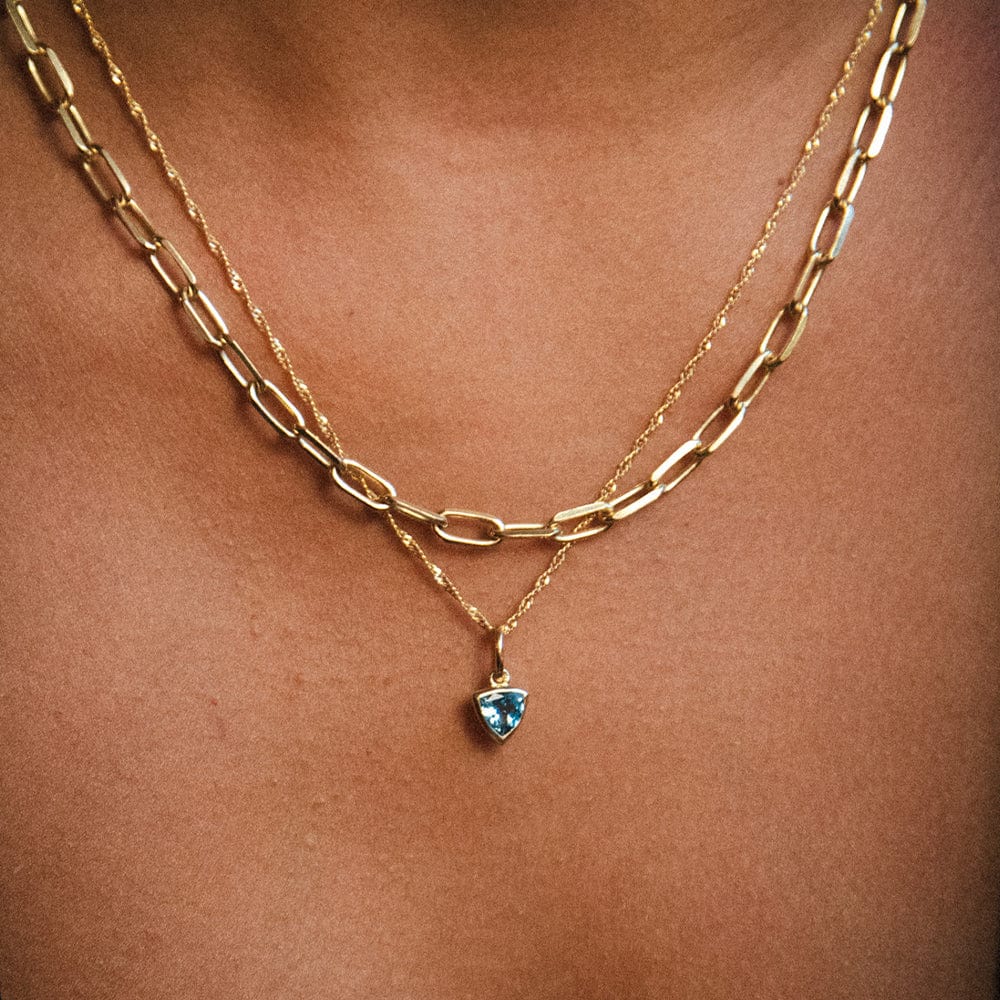 Birthstone Charm Necklace 18ct Gold Plate