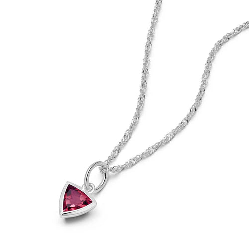 Birthstone Charm Necklace Sterling Silver
