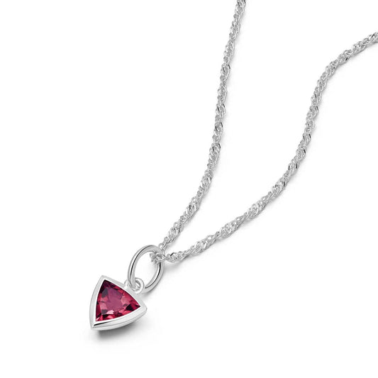 Birthstone Charm Necklace Sterling Silver
