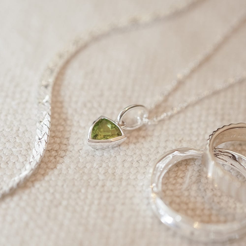 Birthstone Charm Necklace Sterling Silver